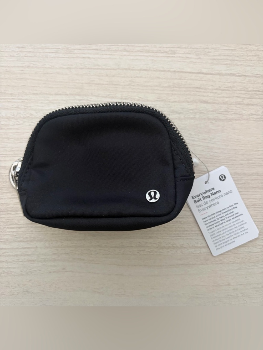 Lululemon Everywhere Belt Bag Nano in Black with Silver Hardware